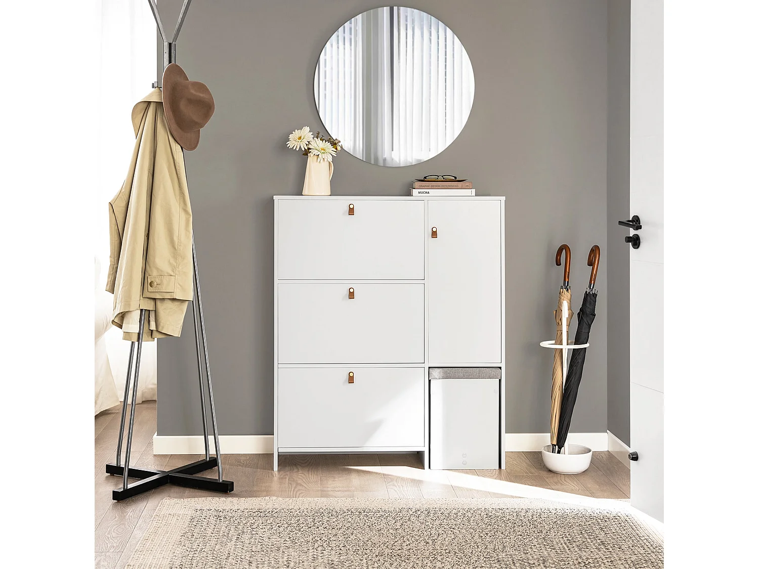 Szafka na buty z ławką FSR107-W