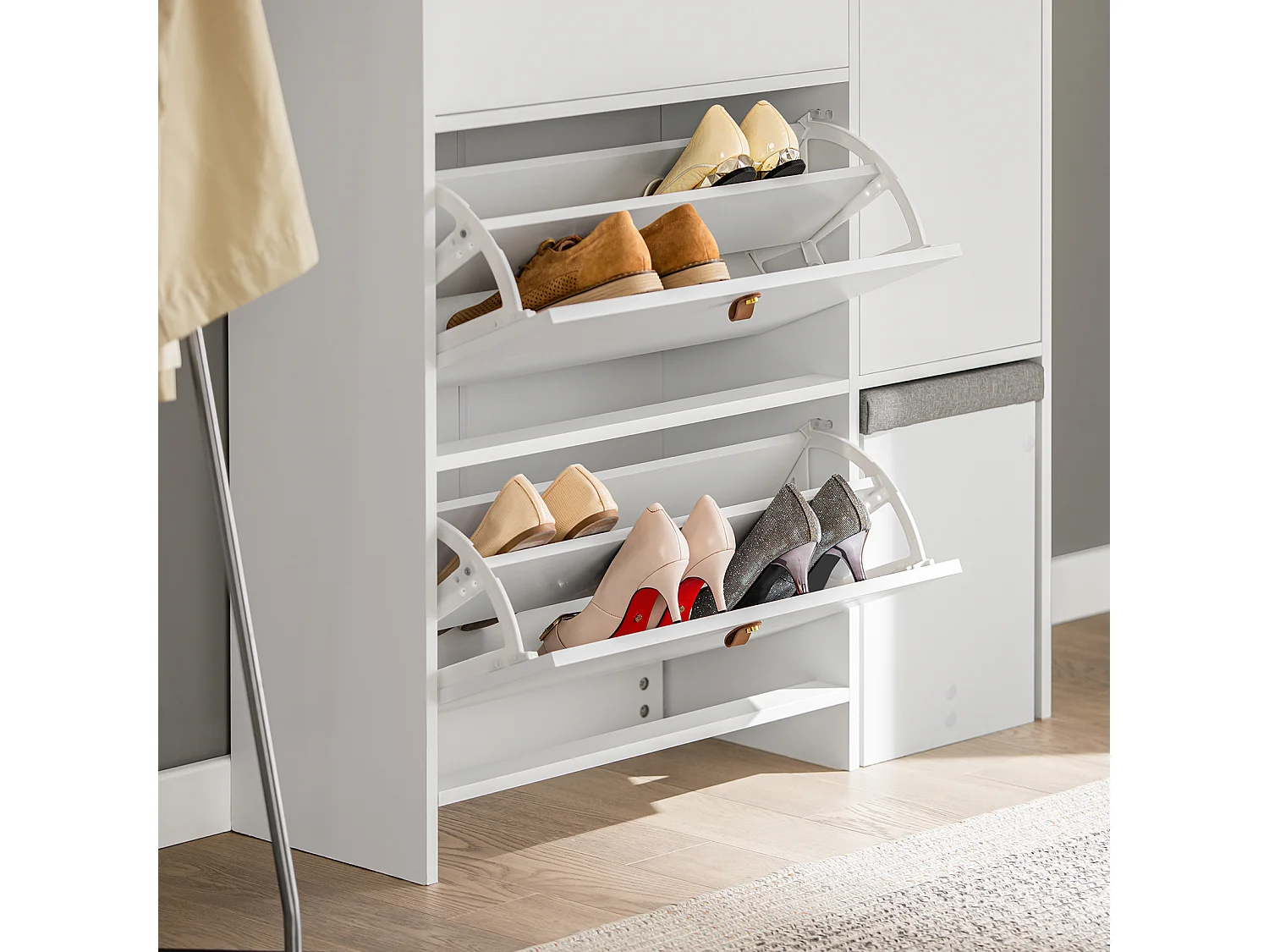 Szafka na buty z ławką FSR107-W