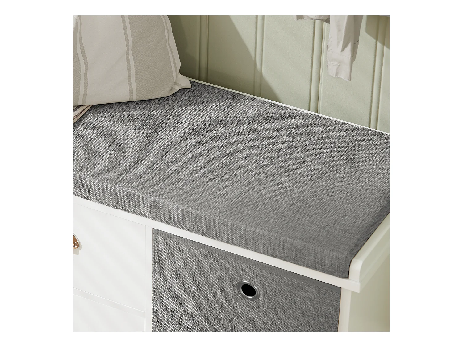 SoBuy FSR66-HG Schoenenbank Schoenenkast Schoenenrek Opbergruimte Ladekast met Zitkussen