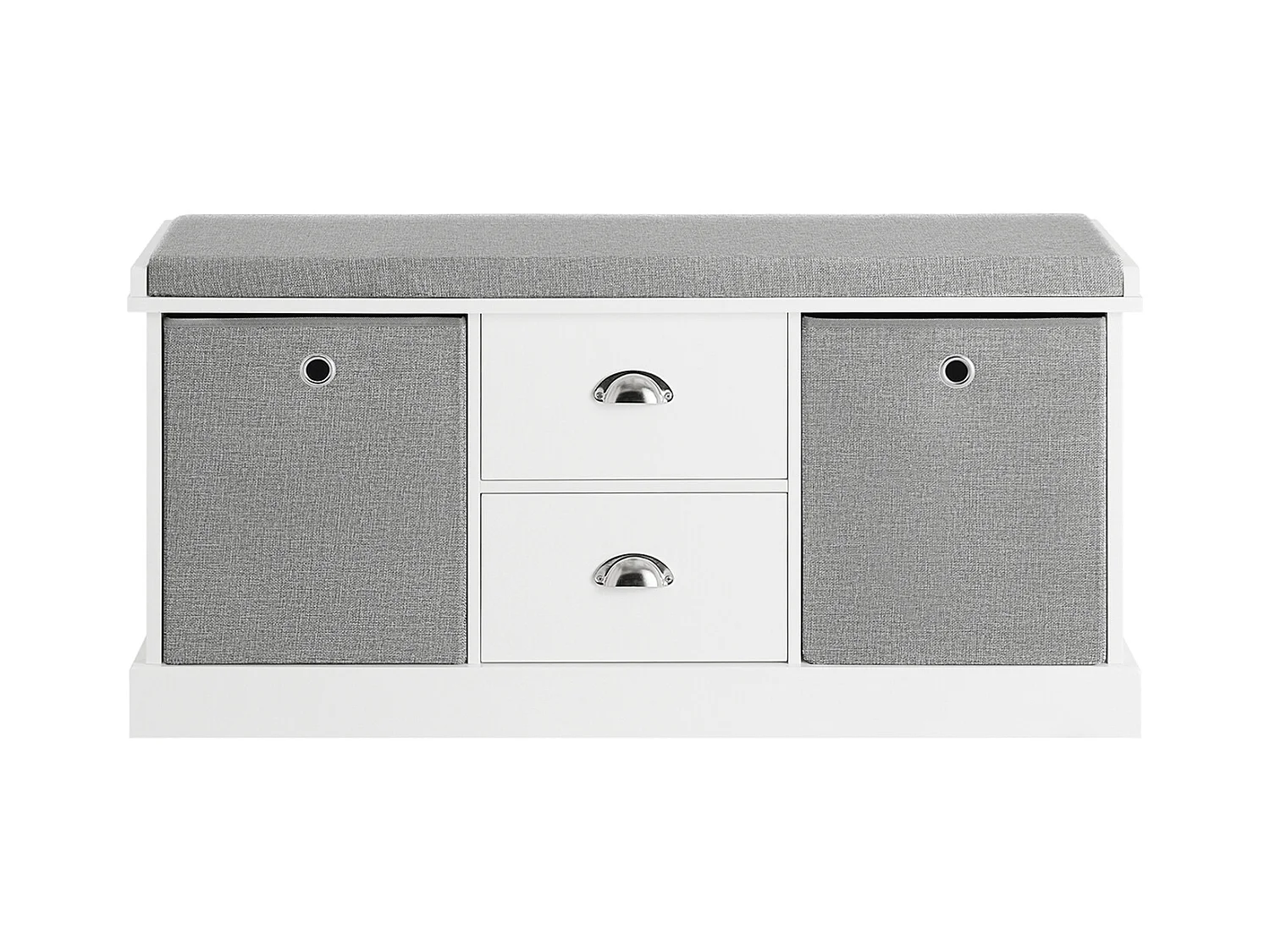Banc de Rangement avec Coussin Rembourré Meuble Bas Entrée Commode à Chaussure Banquette, FSR66-HG