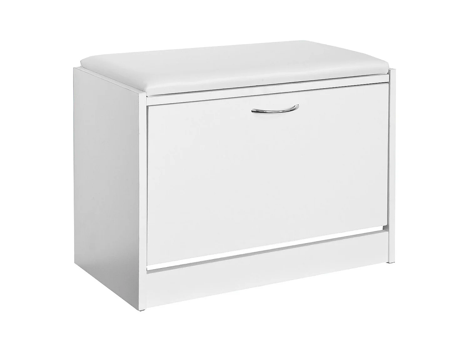 Banc Armoire à chaussures 1 abattant avec coussin, Coffre Rangement pour chaussures Blanc, FSR16-W