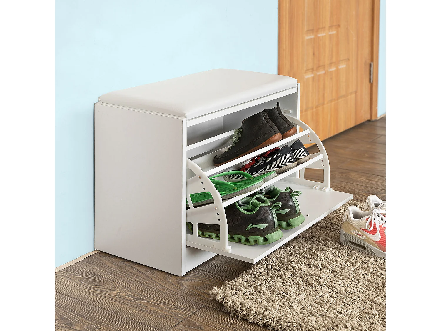 SoBuy FSR16-W Schoenenrek | Wit | MDF | 60 x 30 x 48