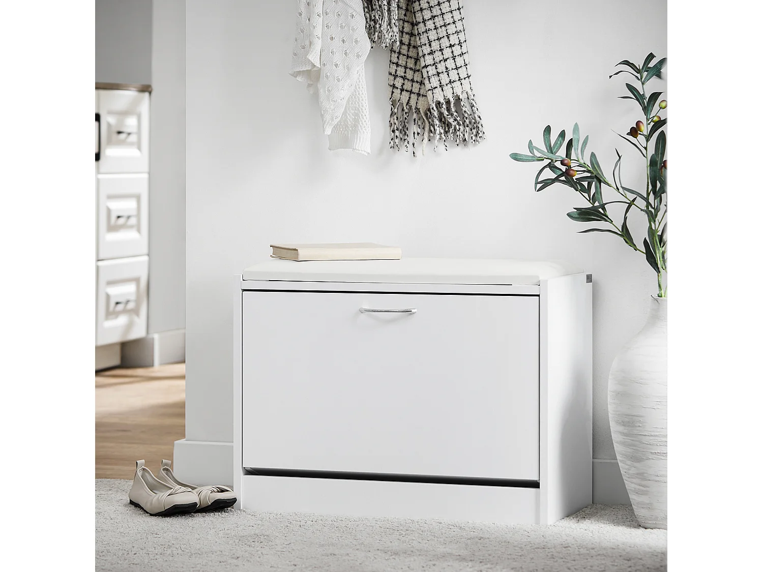 SoBuy FSR16-W Schoenenrek | Wit | MDF | 60 x 30 x 48