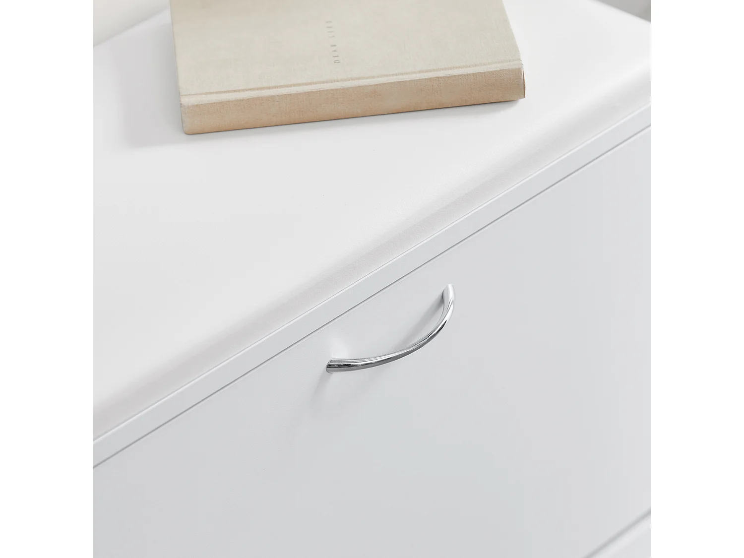 Banc Armoire à chaussures 1 abattant avec coussin, Coffre Rangement pour chaussures Blanc, FSR16-W