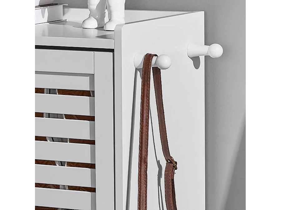 Meuble de Rangement à Chaussures Armoire à Chaussures Commode à Chaussures 3 abattants, FSR108-W