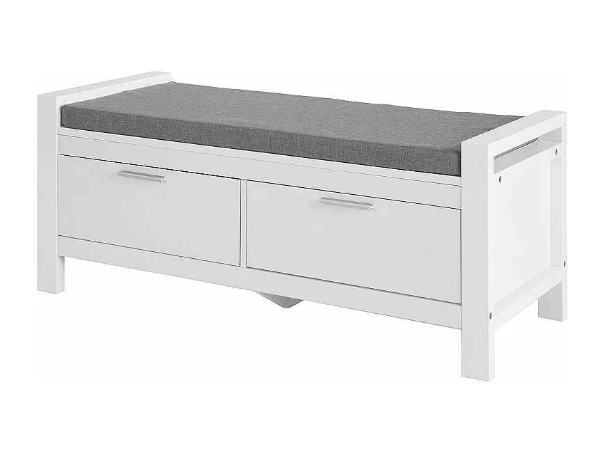 Banc de Rangement à Chaussures avec Coussin Rembourré Commode à Chaussures Meuble d'entrée, FSR74-W