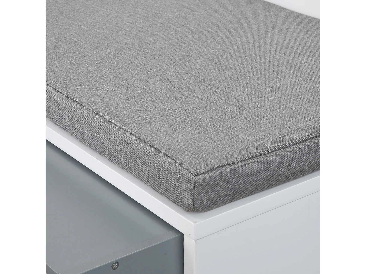 Banc de Rangement à Chaussures avec Coussin rembourré, tiroir et Étagères Meuble d'Entrée, FSR37-W