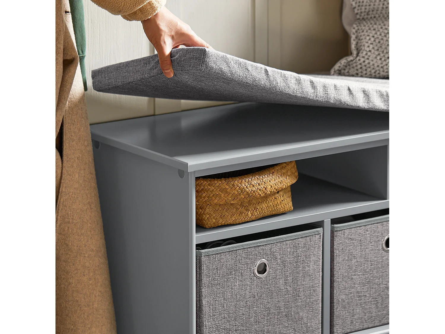 Sitzbank FSR67-DG 96 x 50 x 35 cm Grau