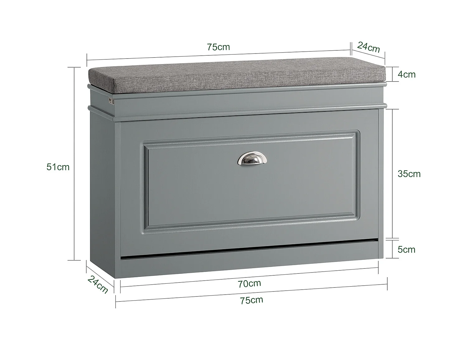 Ławka na buty z siedziskiem FSR82-L-HG