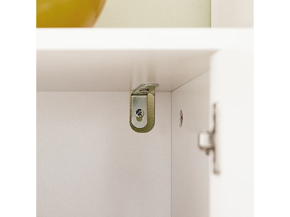 SoBuy FSR111-W Schoenenkast - Schoenenrek - Schoenencommode met 2 Kleppen, 2 Open Compartimenten en 1 Deur