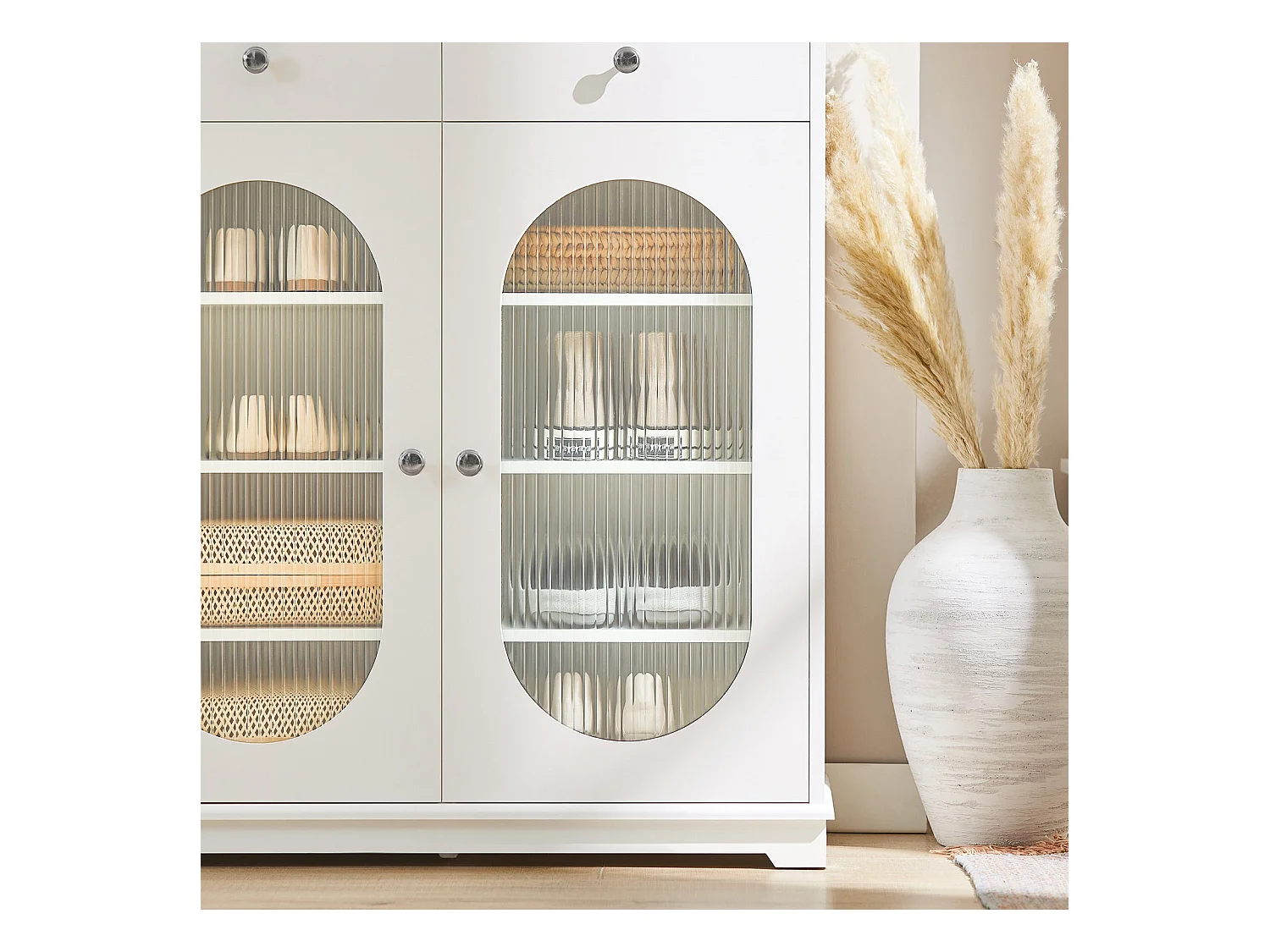 Meuble à Chaussures, Meuble d'Entrée, Commode Meuble de Rangement, Armoire Latérale, FSB68-W