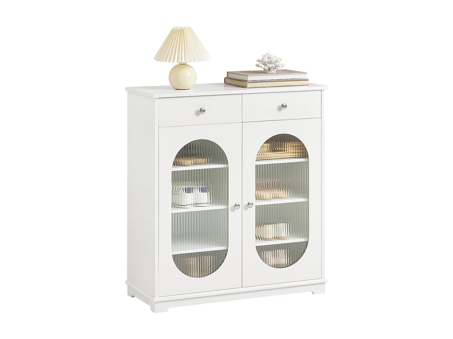 Meuble à Chaussures, Meuble d'Entrée, Commode Meuble de Rangement, Armoire Latérale, FSB68-W