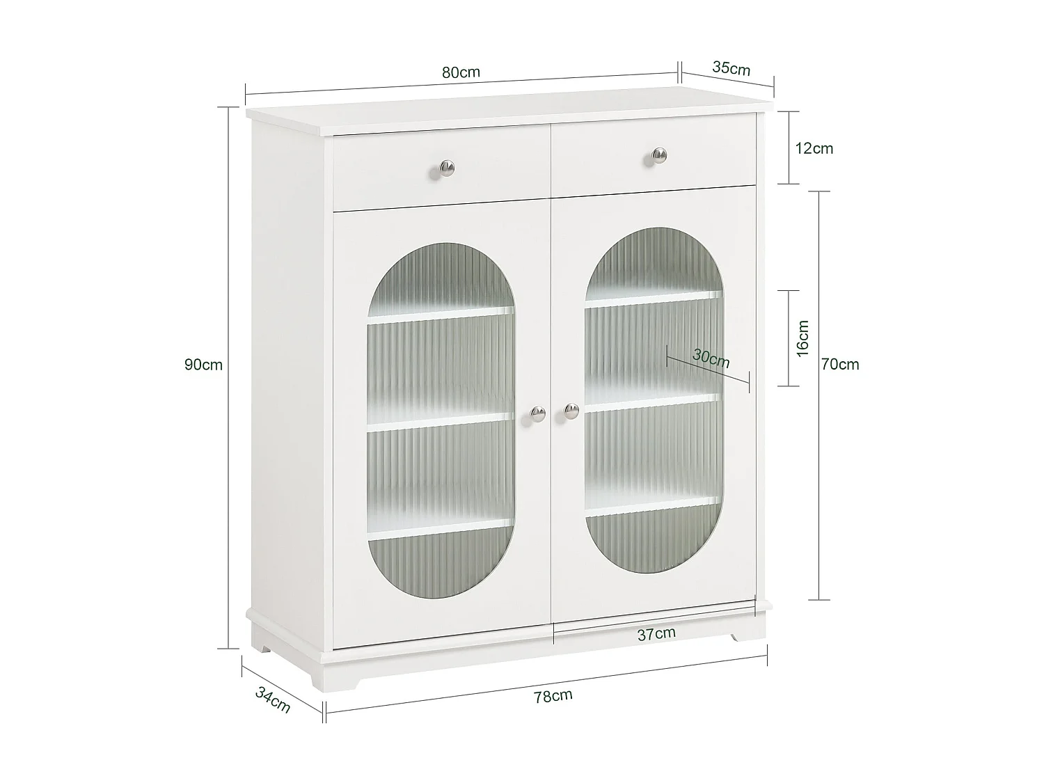 Meuble à Chaussures, Meuble d'Entrée, Commode Meuble de Rangement, Armoire Latérale, FSB68-W