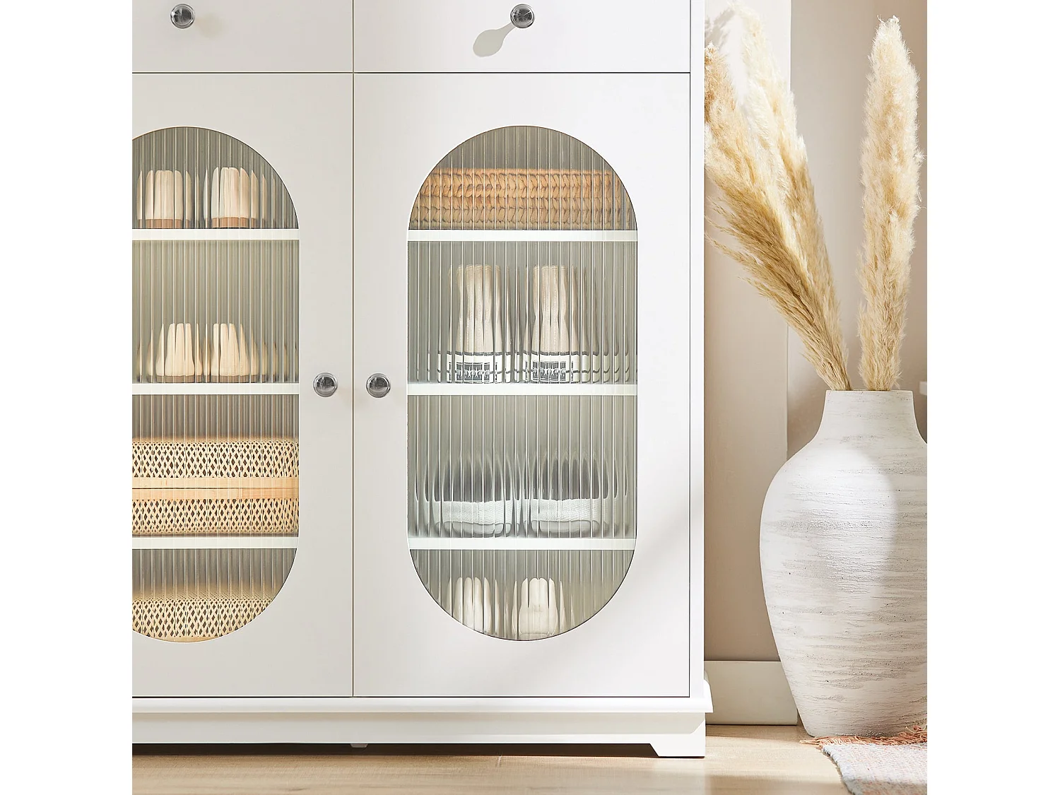 Meuble à Chaussures, Meuble d'Entrée, Commode Meuble de Rangement, Armoire Latérale, FSB68-W