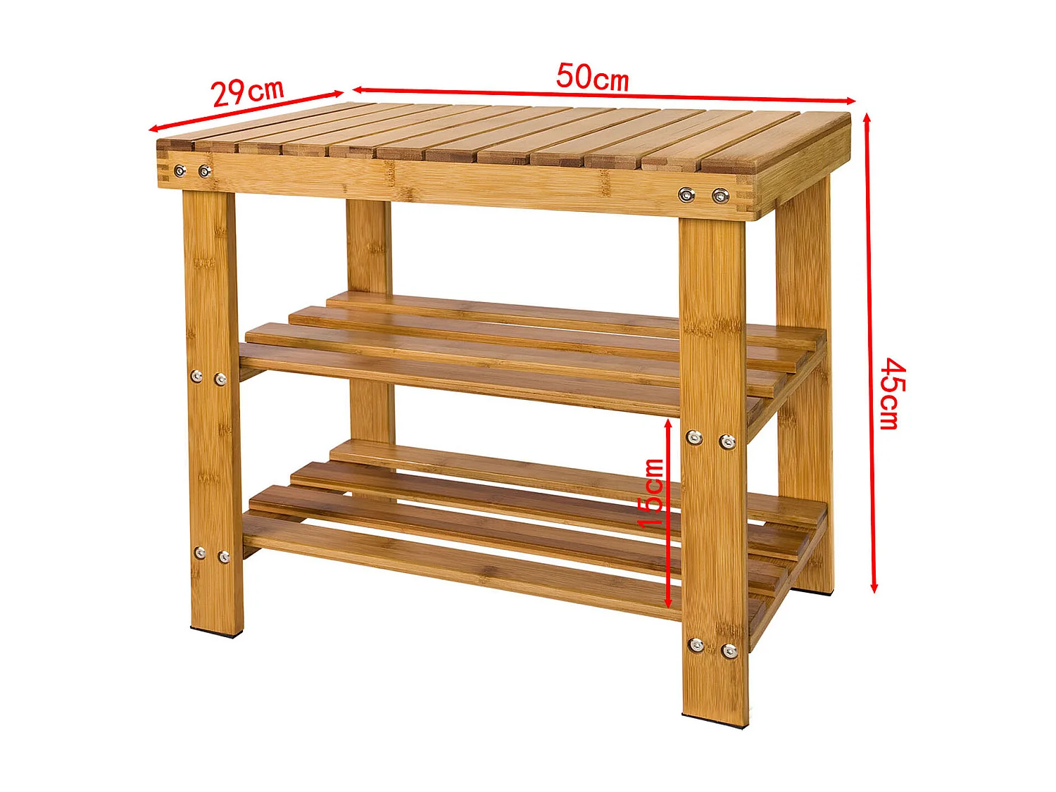 Etagère à chaussures, Banquette en bambou haute de gamme, Rangement chaussure, FSR02-K-N