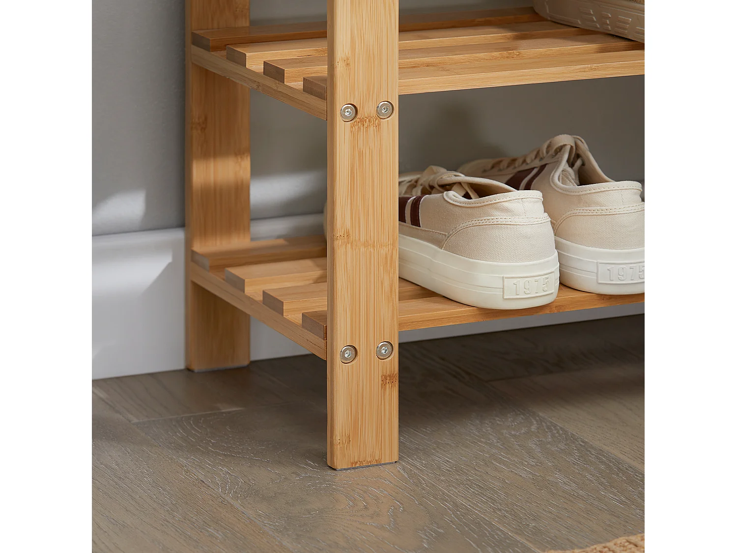 Etagère à chaussures, Banquette en bambou haute de gamme, Rangement chaussure, FSR02-K-N