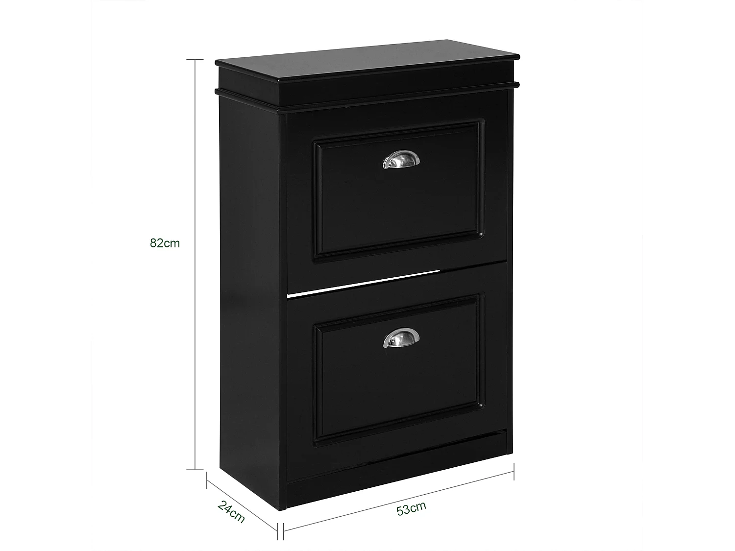 Meuble de Rangement à Chaussures Armoire à Chaussures Commode à Chaussures 2 abattants, FSR78-SCH