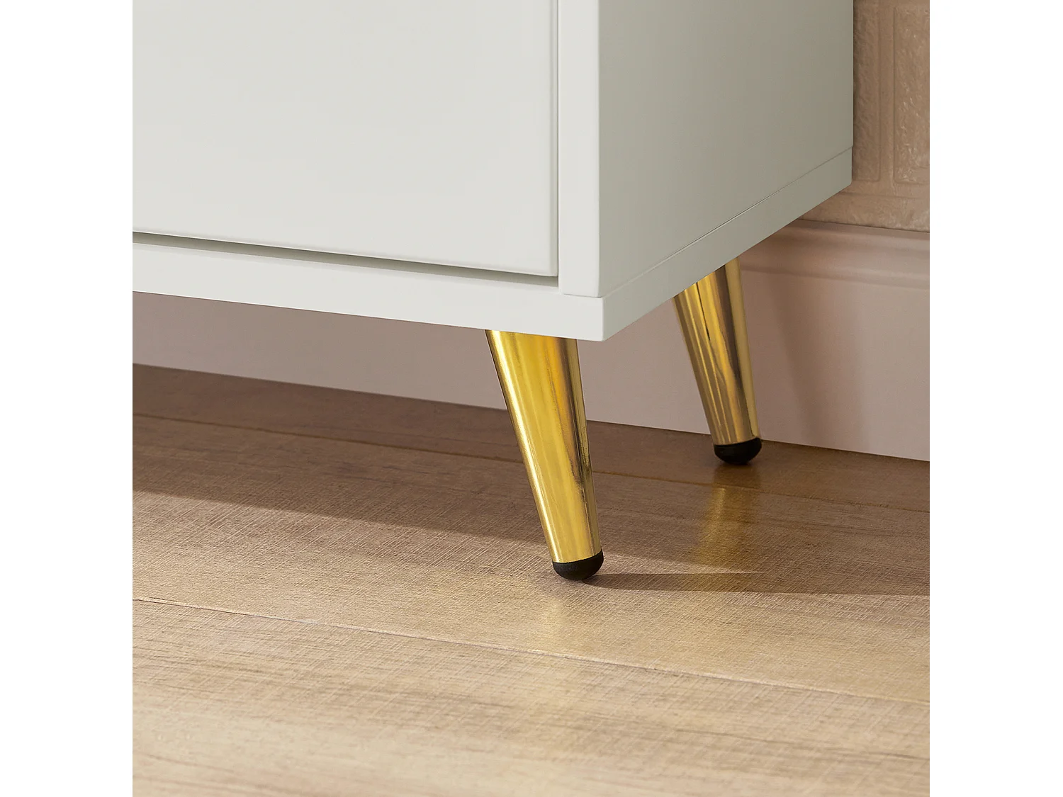 Sobuy FSR132-W Schoenenbank, Schoenenrek, Schoenenkast met 2 Open Deuren en 2 Open Vakken en PU-Zitkussen, Schoenencommode