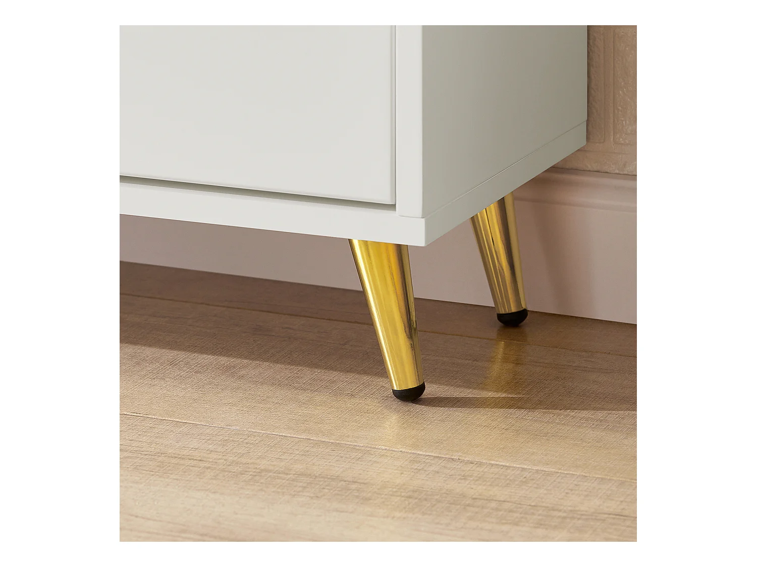 Banc à Chaussures, Armoire à Chaussures 2 Abattants avec 2 Compartiments Ouvert et Coussin, FSR132-W