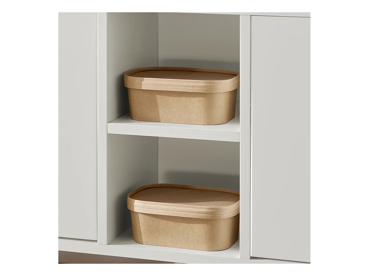 Banc à Chaussures, Armoire à Chaussures 2 Abattants avec 2 Compartiments Ouvert et Coussin, FSR132-W