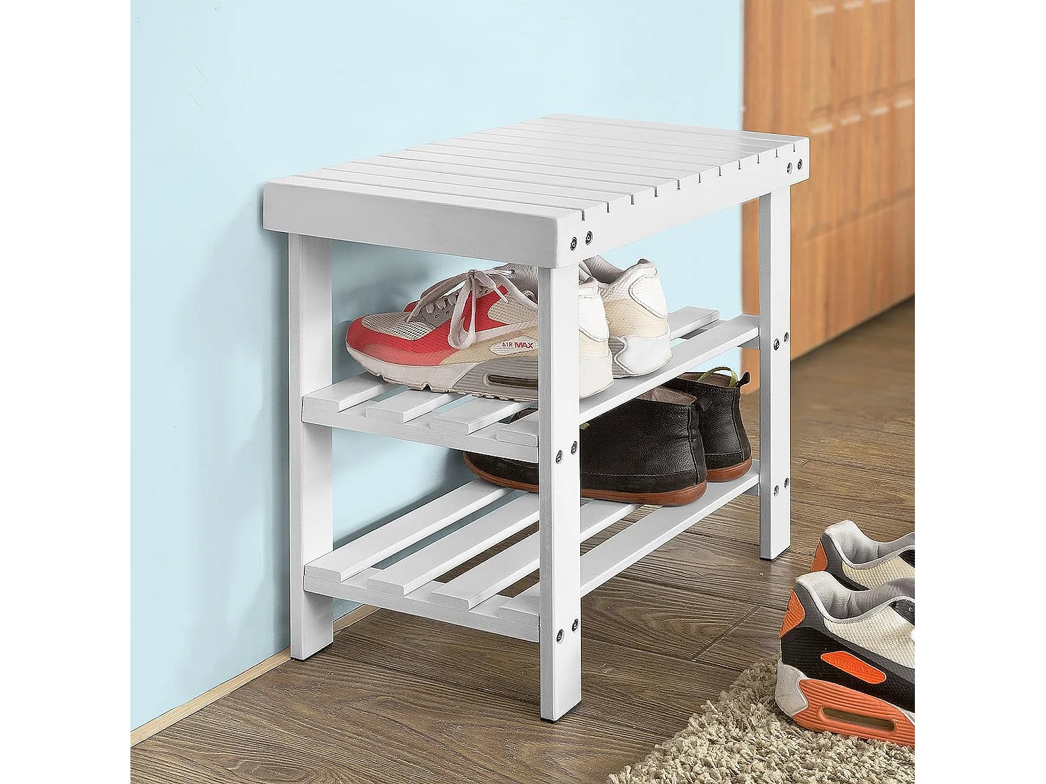 Bambusowa Ławka na buty FSR02-K-W