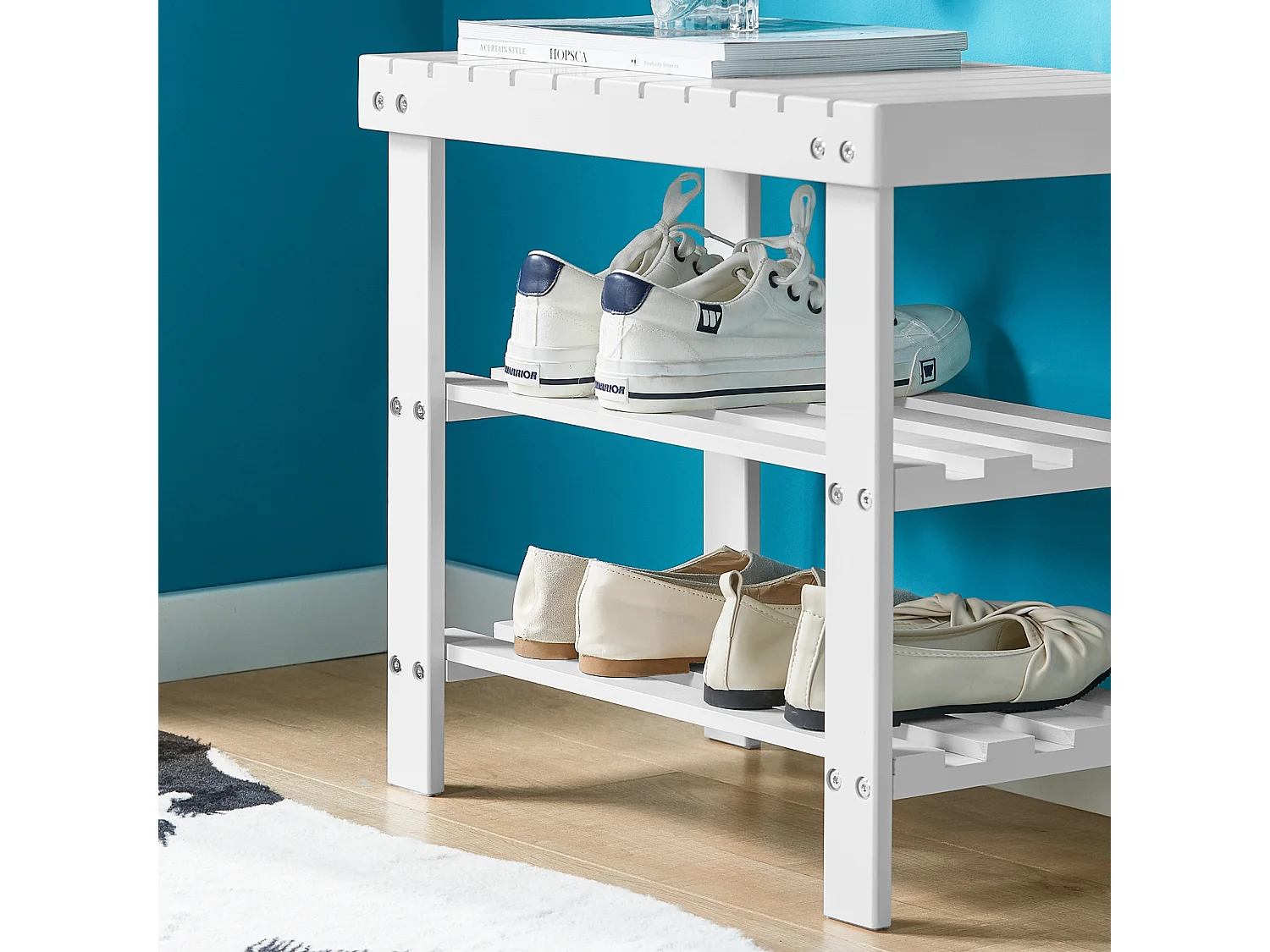 Bambusowa Ławka na buty FSR02-K-W