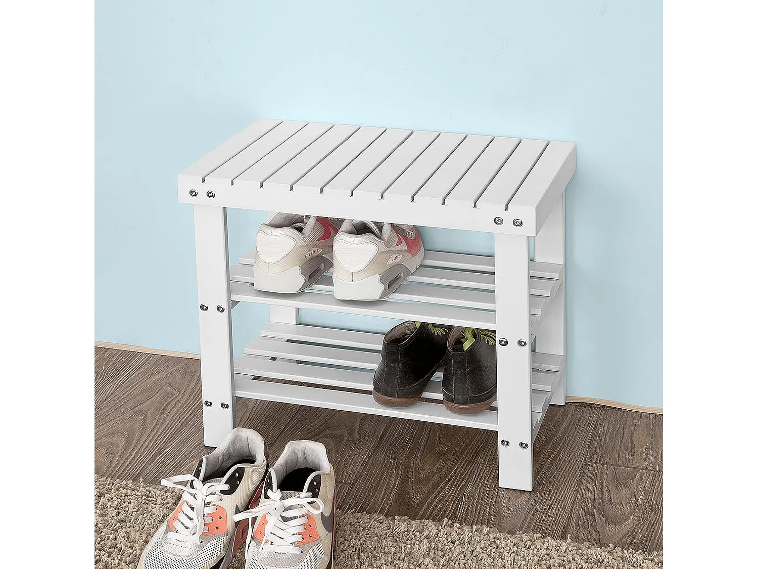 Bambusowa Ławka na buty FSR02-K-W