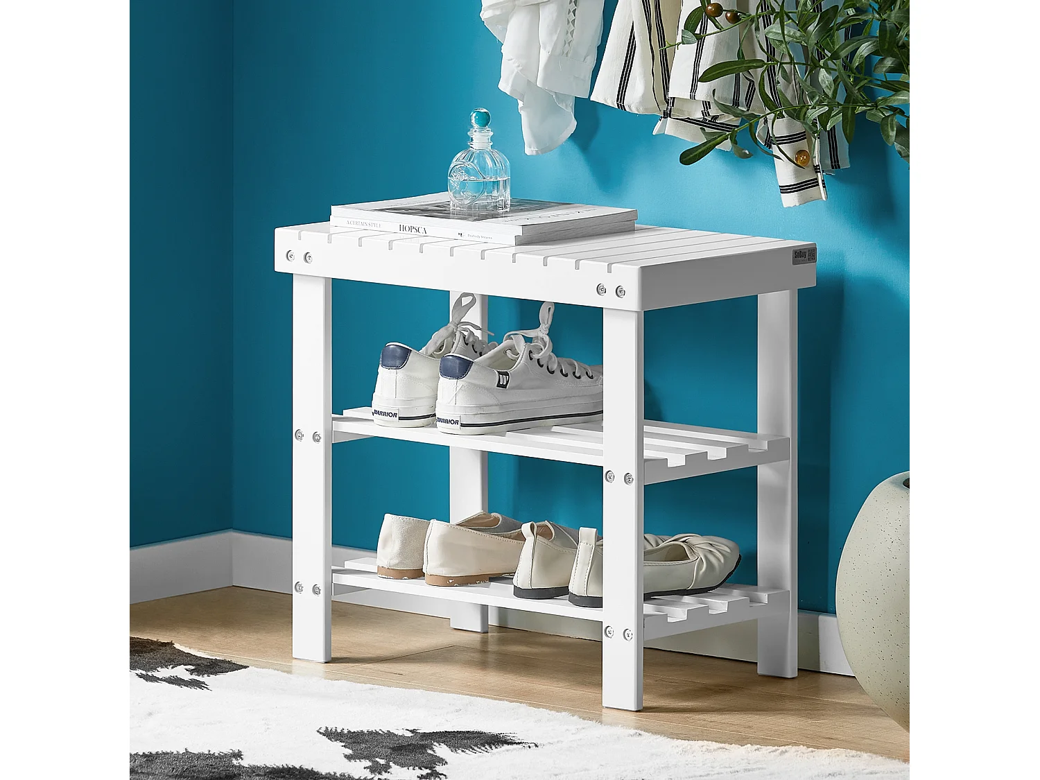 Bambusowa Ławka na buty FSR02-K-W