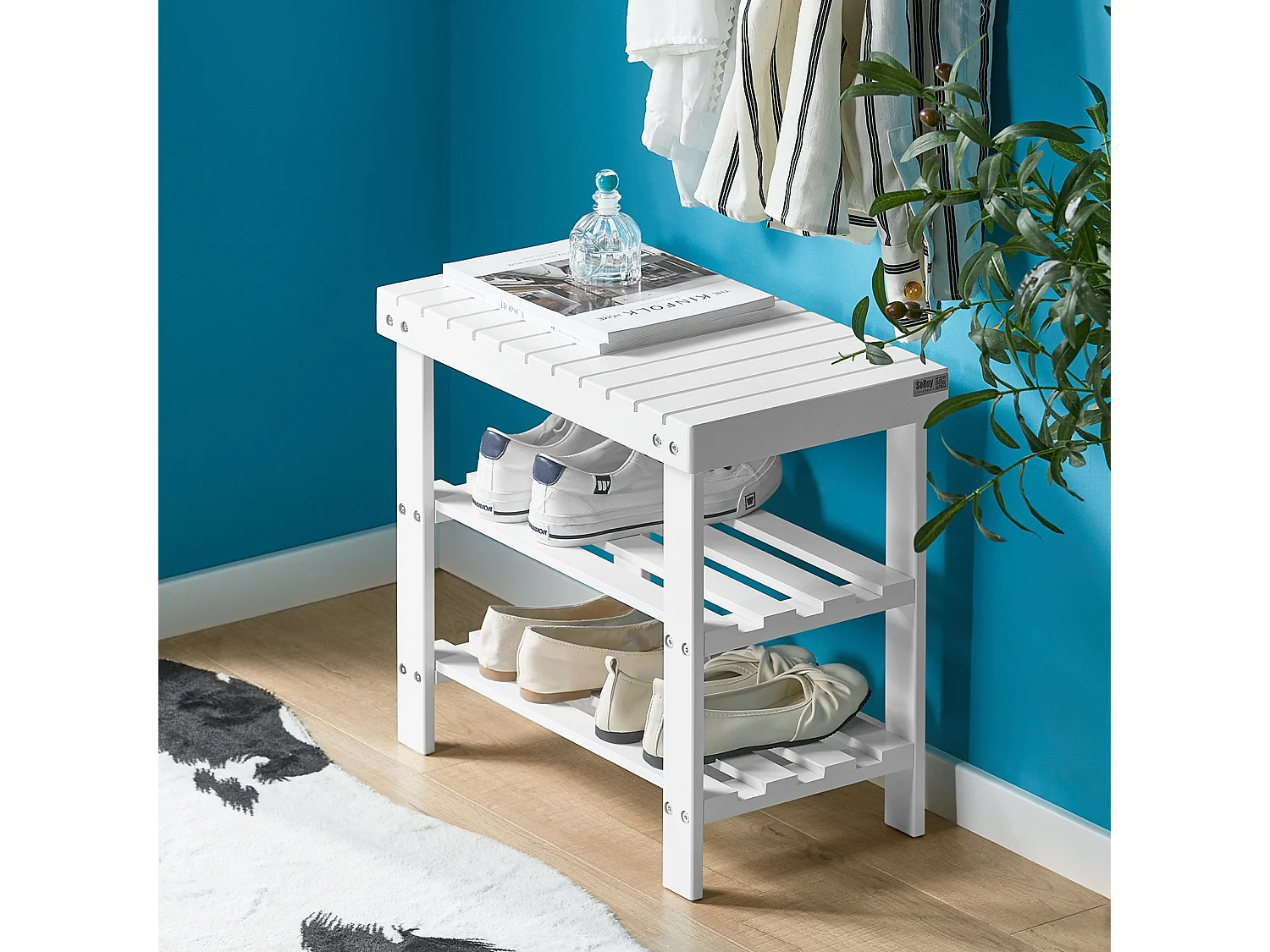 Bambusowa Ławka na buty FSR02-K-W