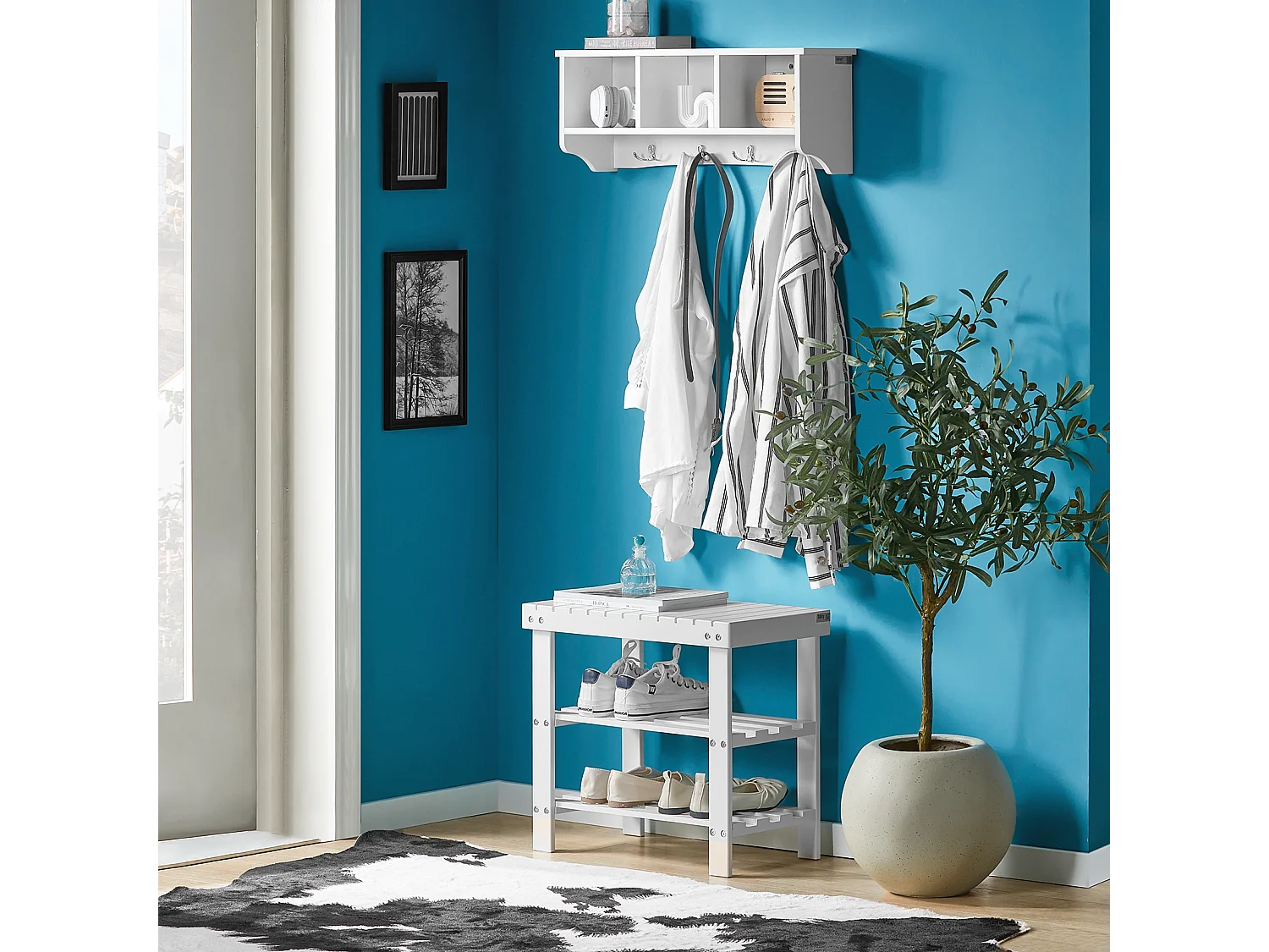 Bambusowa Ławka na buty FSR02-K-W