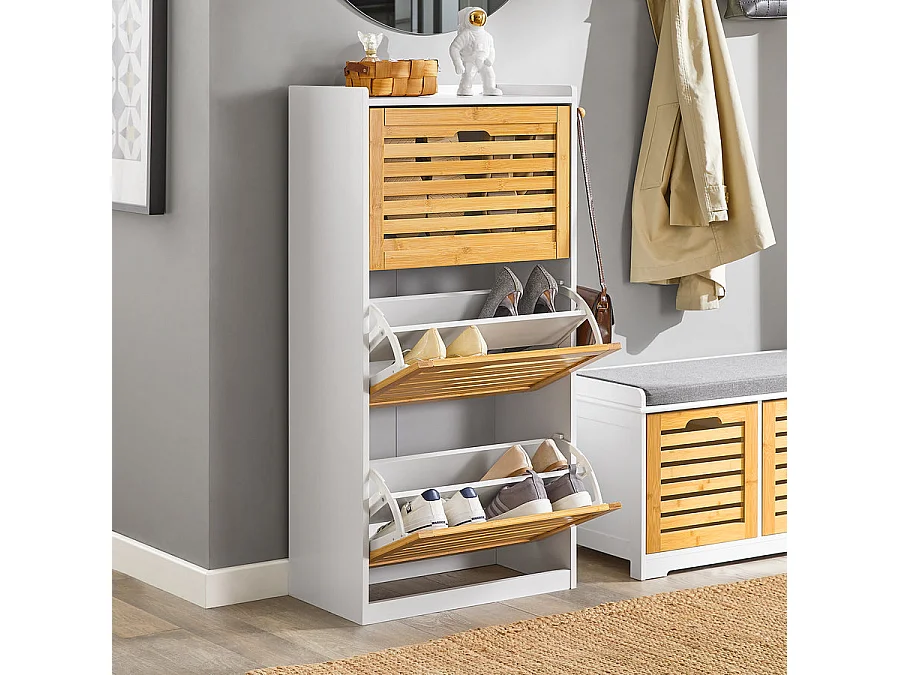 Meuble de Rangement à Chaussures Armoire à Chaussures Meuble d'entrée, FSR108-WN