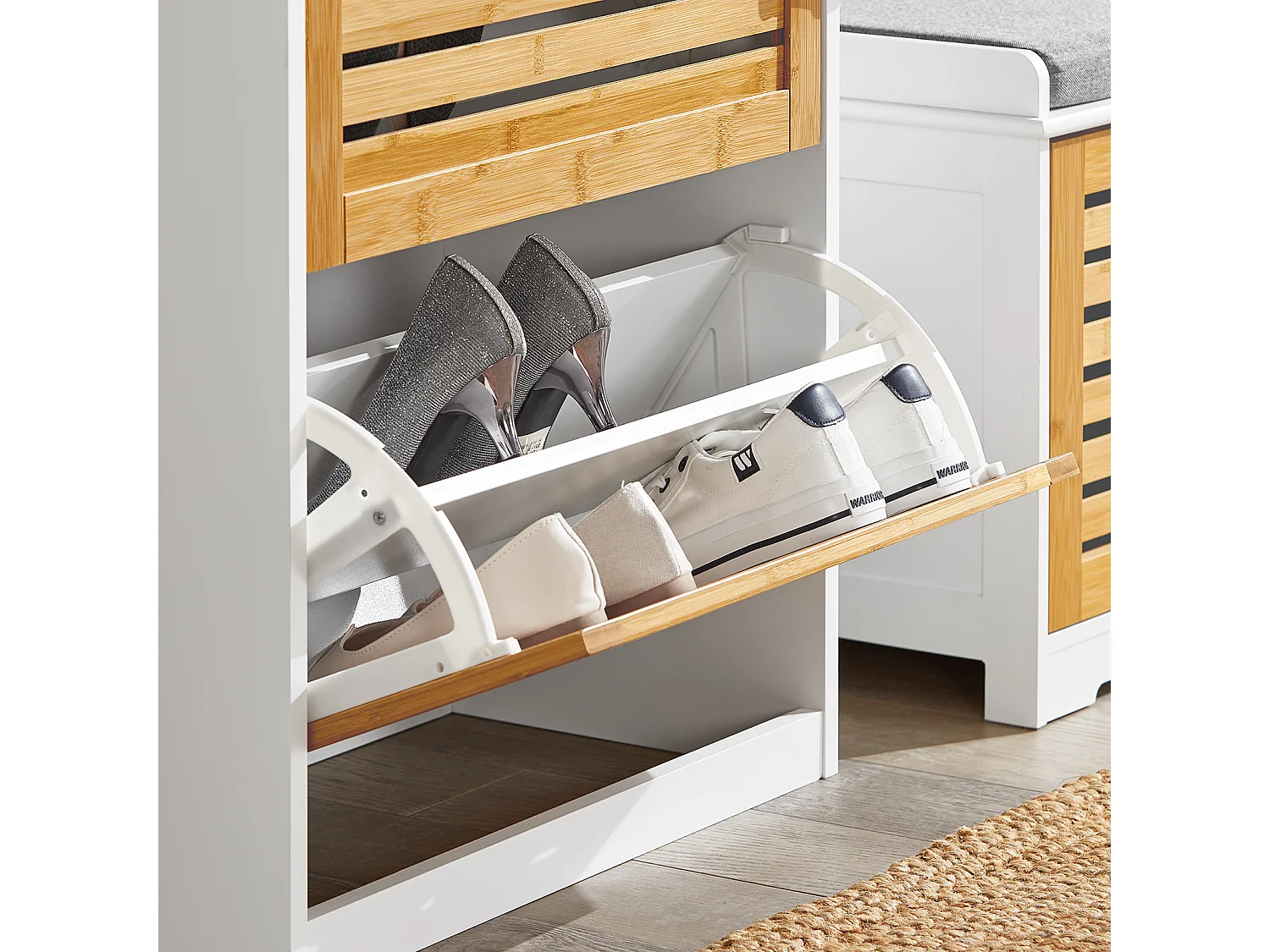 Meuble de Rangement à Chaussures Armoire à Chaussures Meuble d'entrée, FSR108-WN