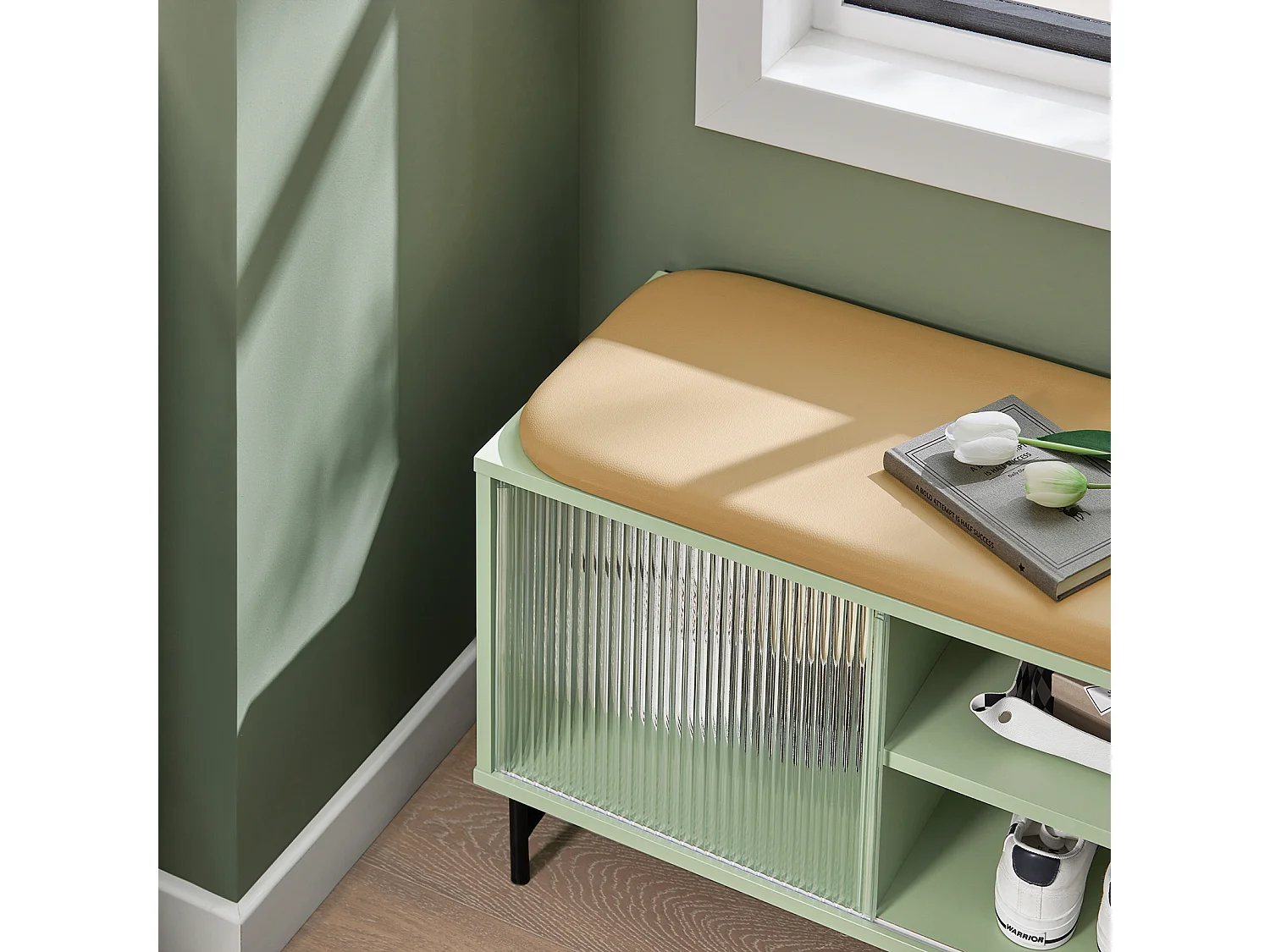 Banc de Rangement à Chaussure, Commode à Chaussure, Meuble Bas Entrée, Banquette, FSR115-GR