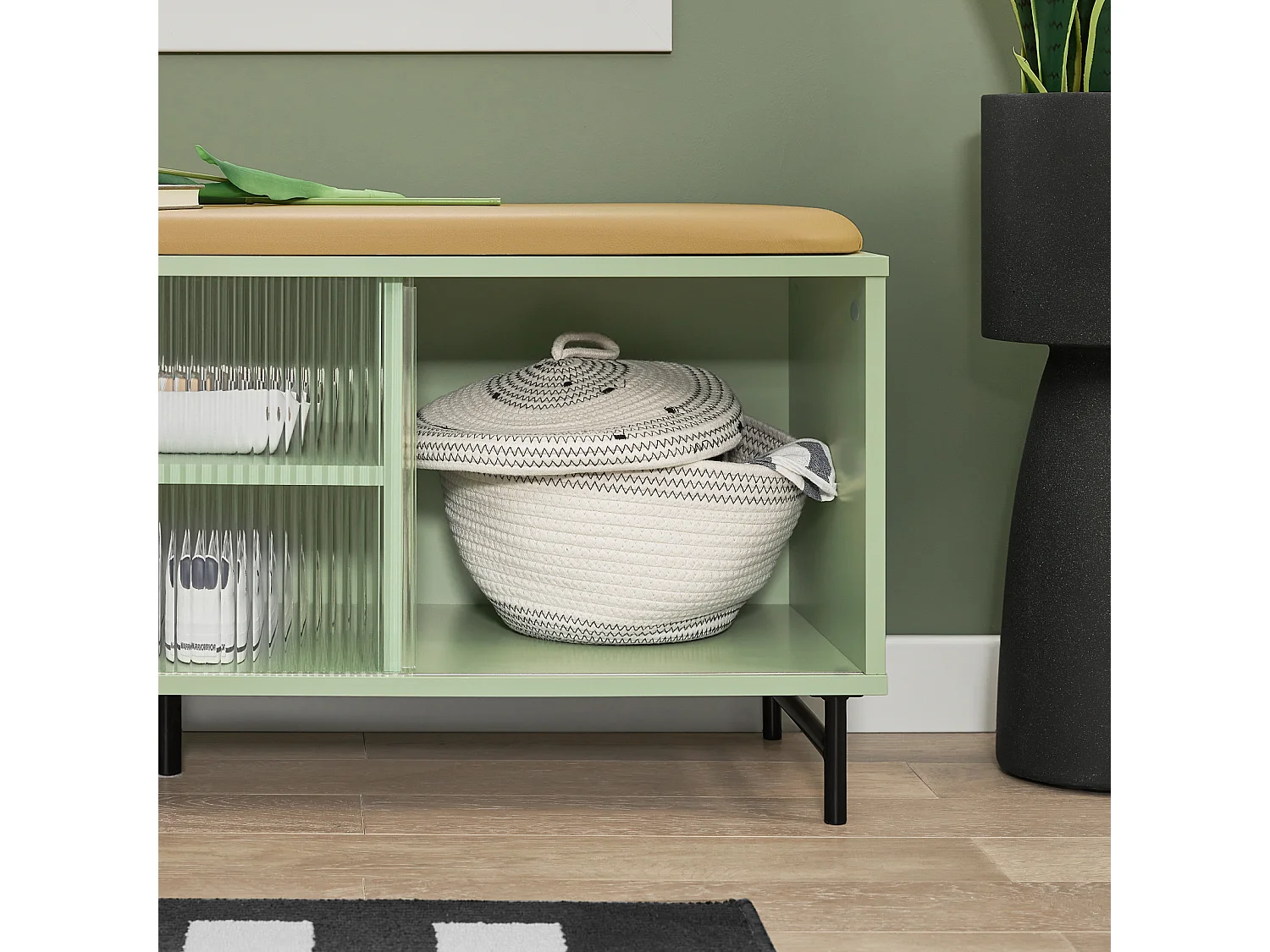 Banc de Rangement à Chaussure, Commode à Chaussure, Meuble Bas Entrée, Banquette, FSR115-GR