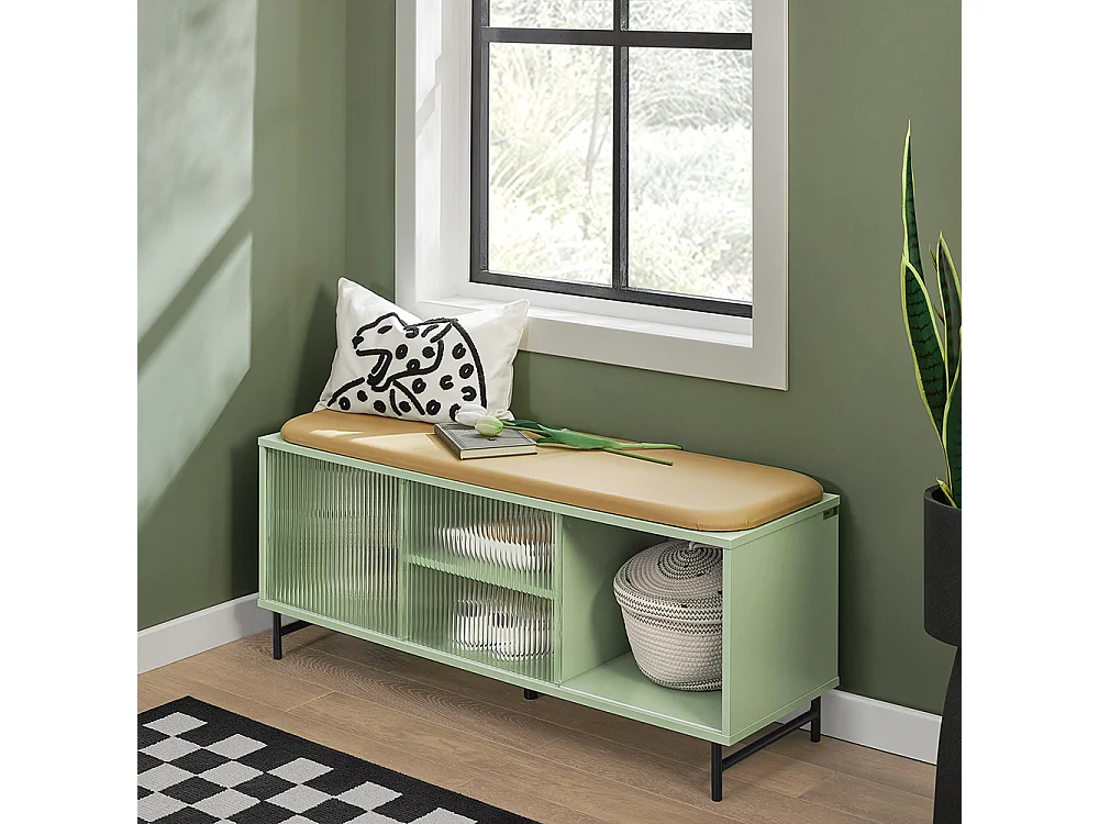 Banc de Rangement à Chaussure, Commode à Chaussure, Meuble Bas Entrée, Banquette, FSR115-GR