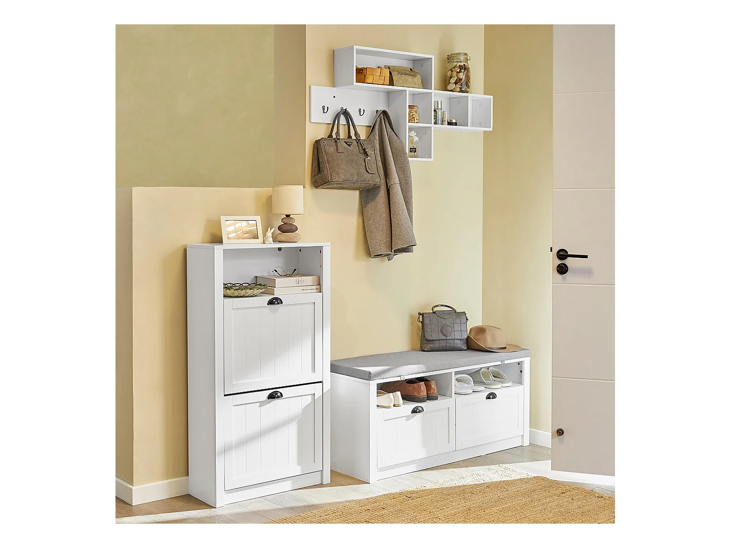 SoBuy armário de sapatos, Armário de sapatos estreito, armário para sapatos FSR87-K-W