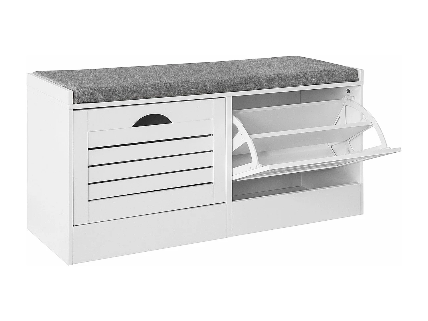 Zapatero Banco con 2 cajones,Banco de almacenamianto,L97 x P30 x H46cm FSR62-W SoBuy ES