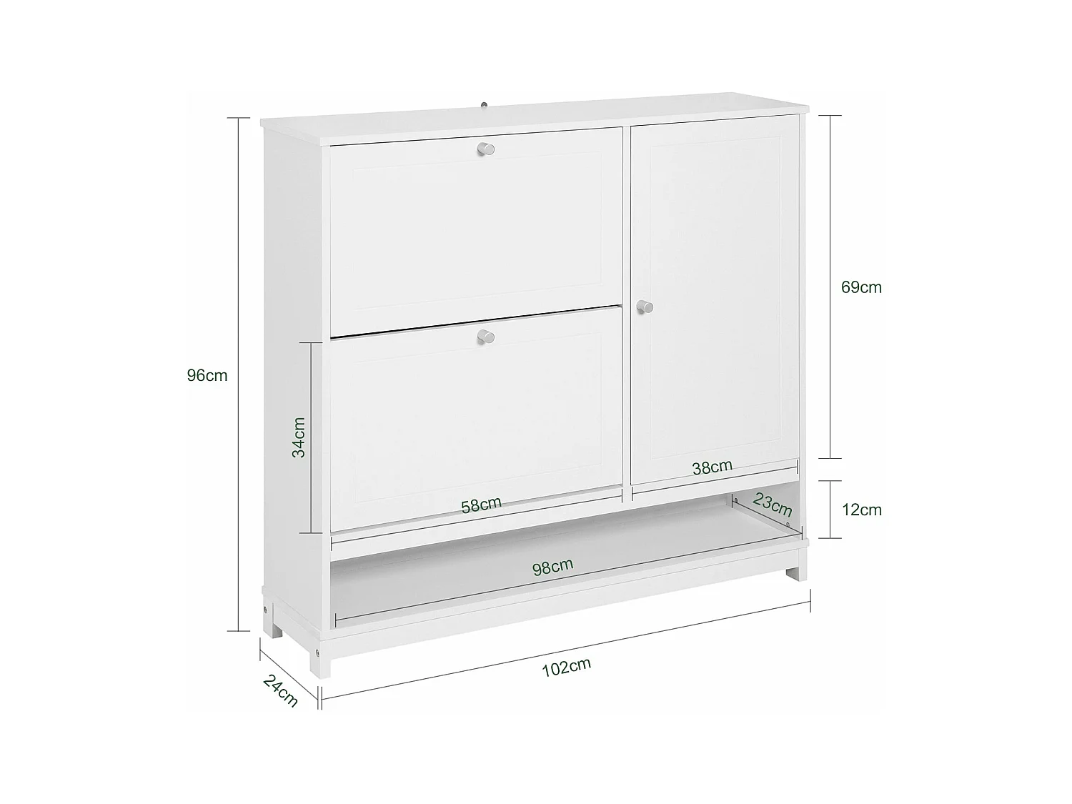 Szafka na buty z 3 drzwiami FSR114-W