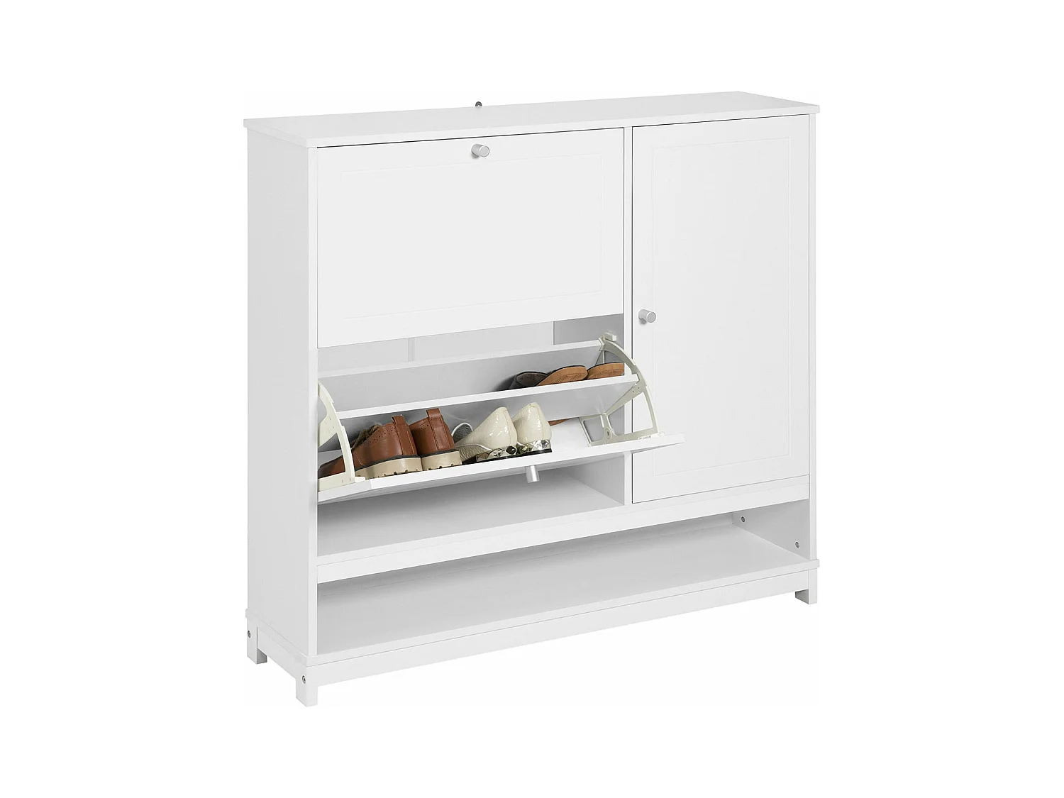 Armoire à Chaussures Meuble de Rangement à Chaussures Commode à Chaussures avec 1 Porte, FSR114-W