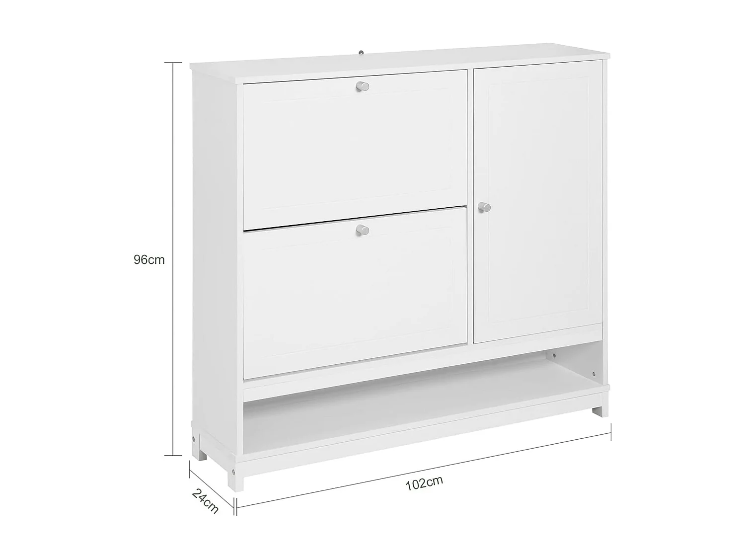 Armoire à Chaussures Meuble de Rangement à Chaussures Commode à Chaussures avec 1 Porte, FSR114-W