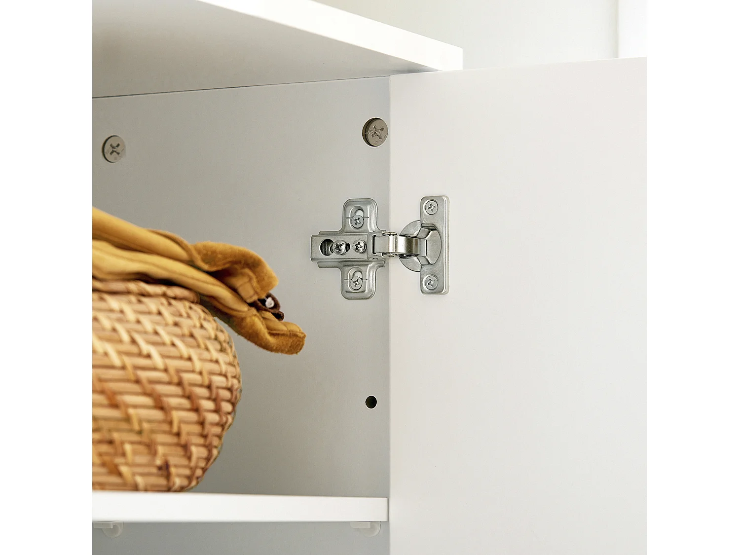 Armoire à Chaussures Meuble de Rangement à Chaussures Commode à Chaussures avec 1 Porte, FSR114-W