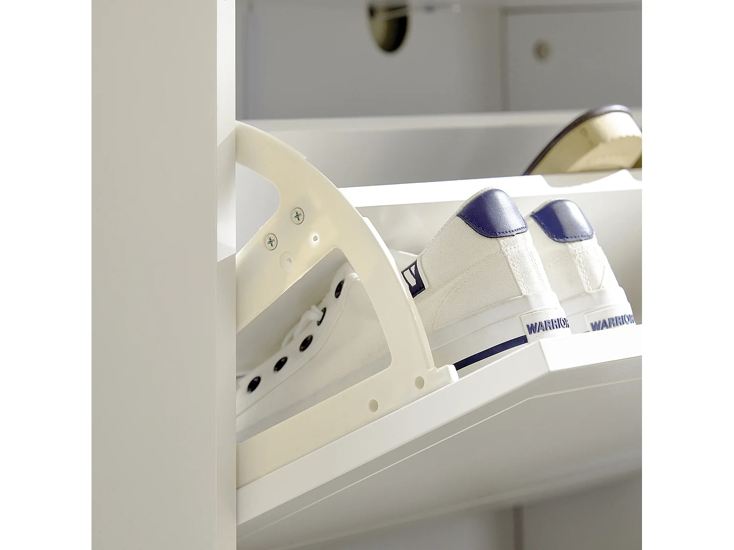 Armoire à Chaussures Meuble de Rangement à Chaussures Commode à Chaussures avec 1 Porte, FSR114-W