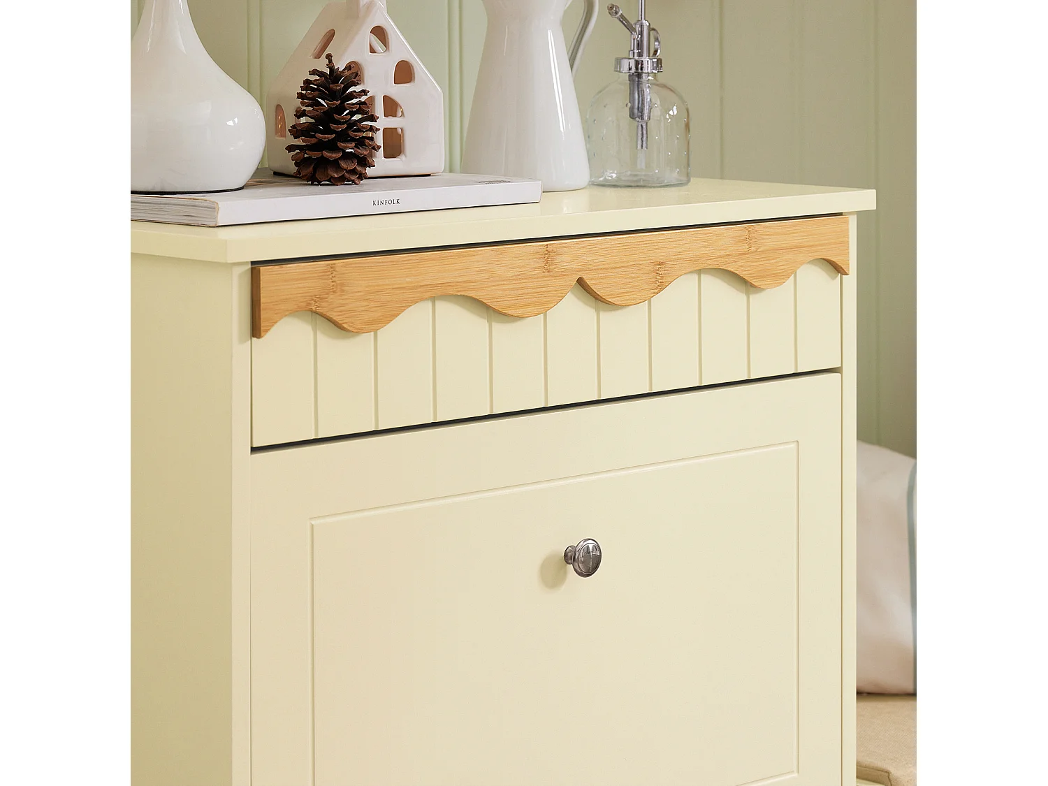 SoBuy FSR124-MI Schoenenkast - Schoenenrek - Schoenen Opbergkast - Schoenencommode met 1 Lade en 2 Kleppen