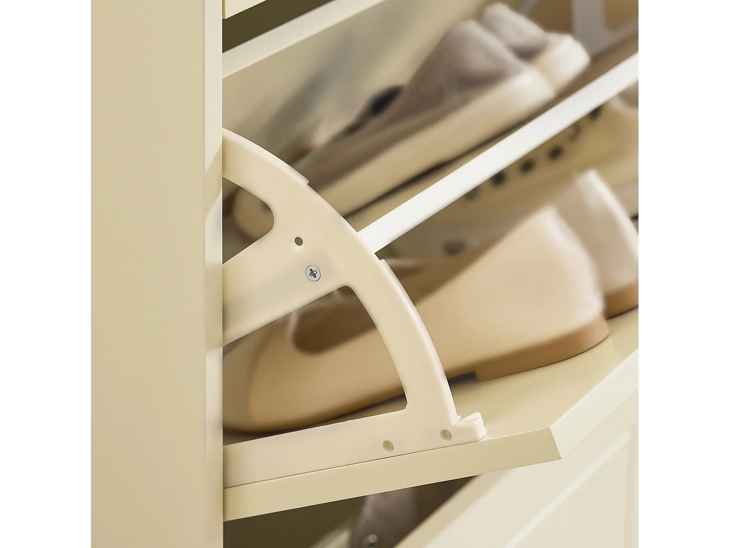 SoBuy FSR124-MI Schoenenkast - Schoenenrek - Schoenen Opbergkast - Schoenencommode met 1 Lade en 2 Kleppen