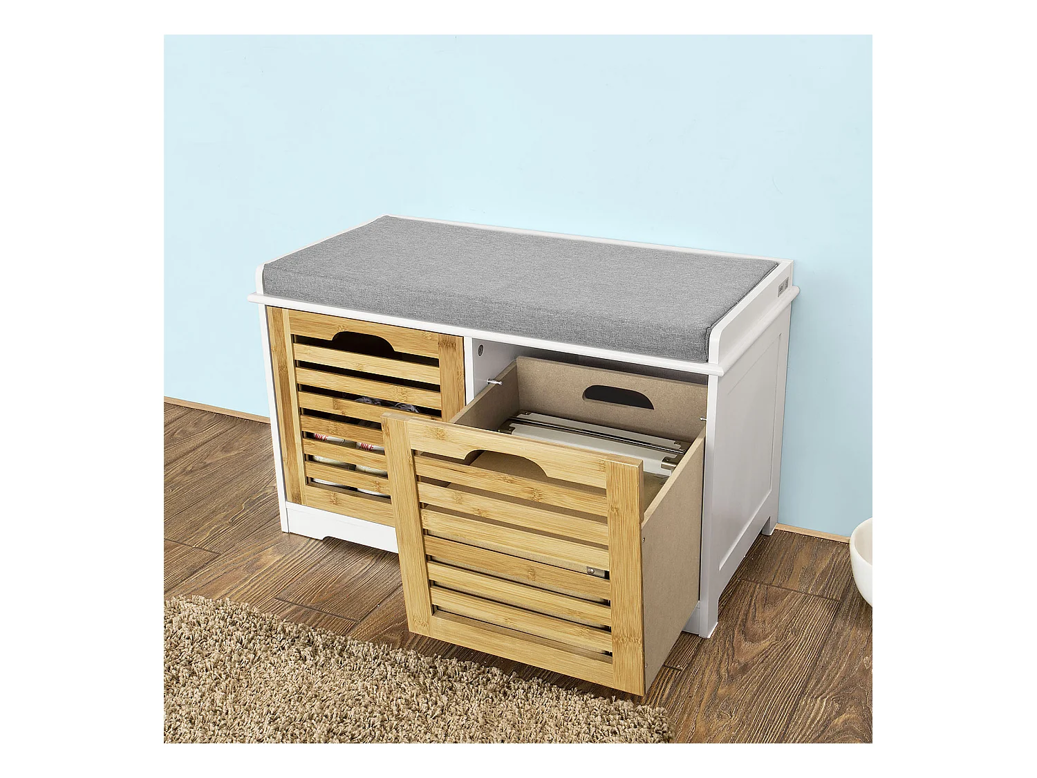 Ławka na buty z 2 drzwiami FSR23-K-WN