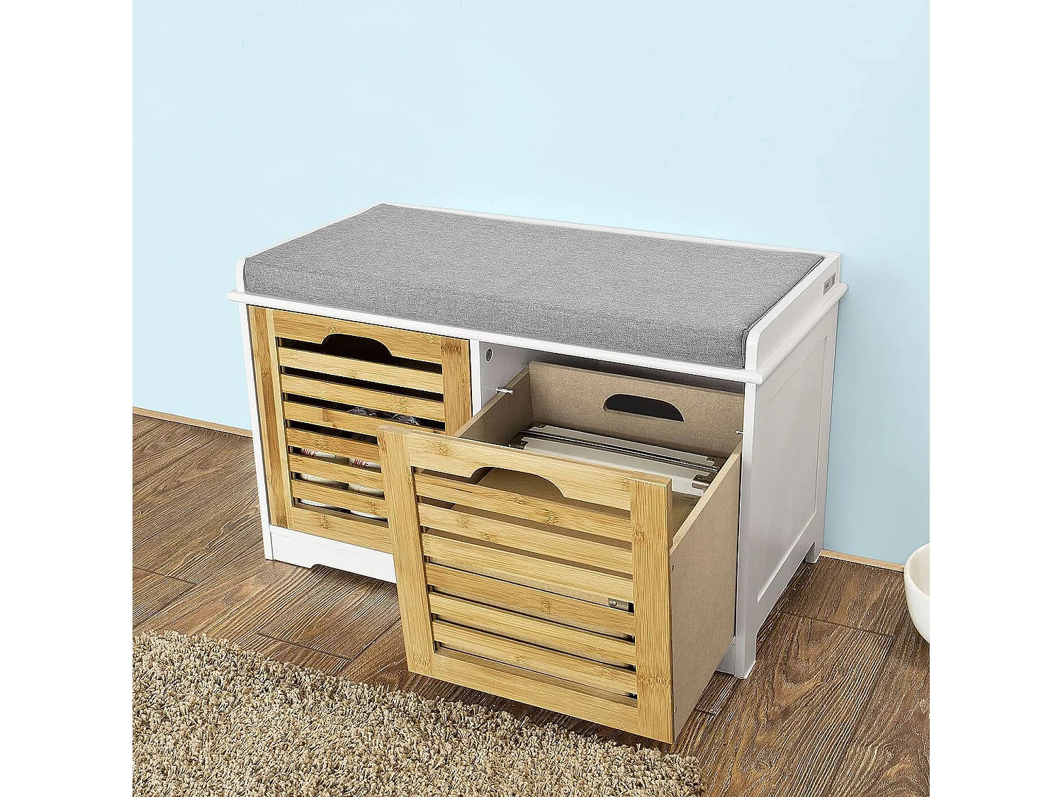 Ławka na buty z 2 drzwiami FSR23-K-WN