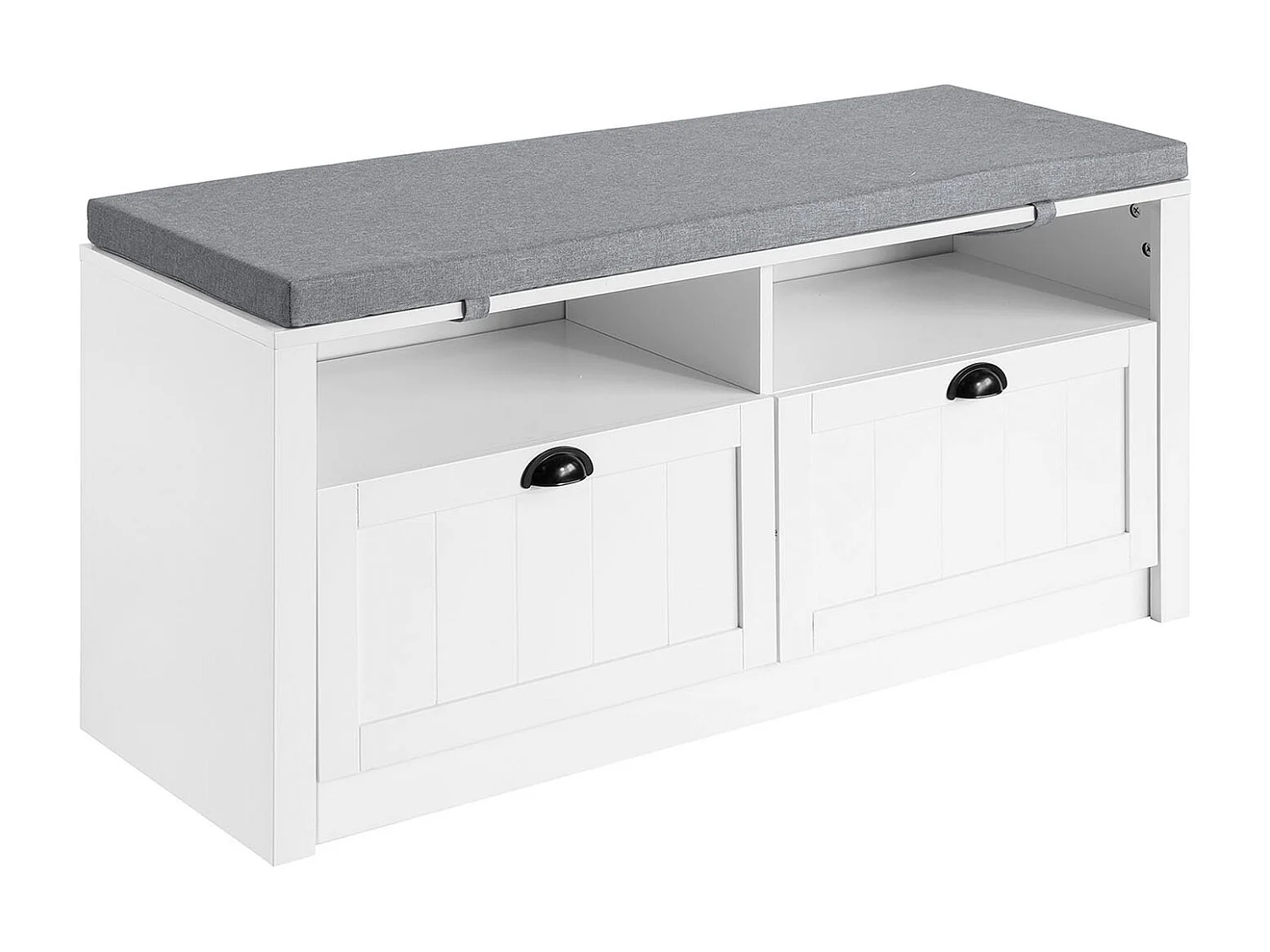 SoBuy FSR90-W Schoenenbank met 2 lades Wit ca. 110 x 47 x 35 cm