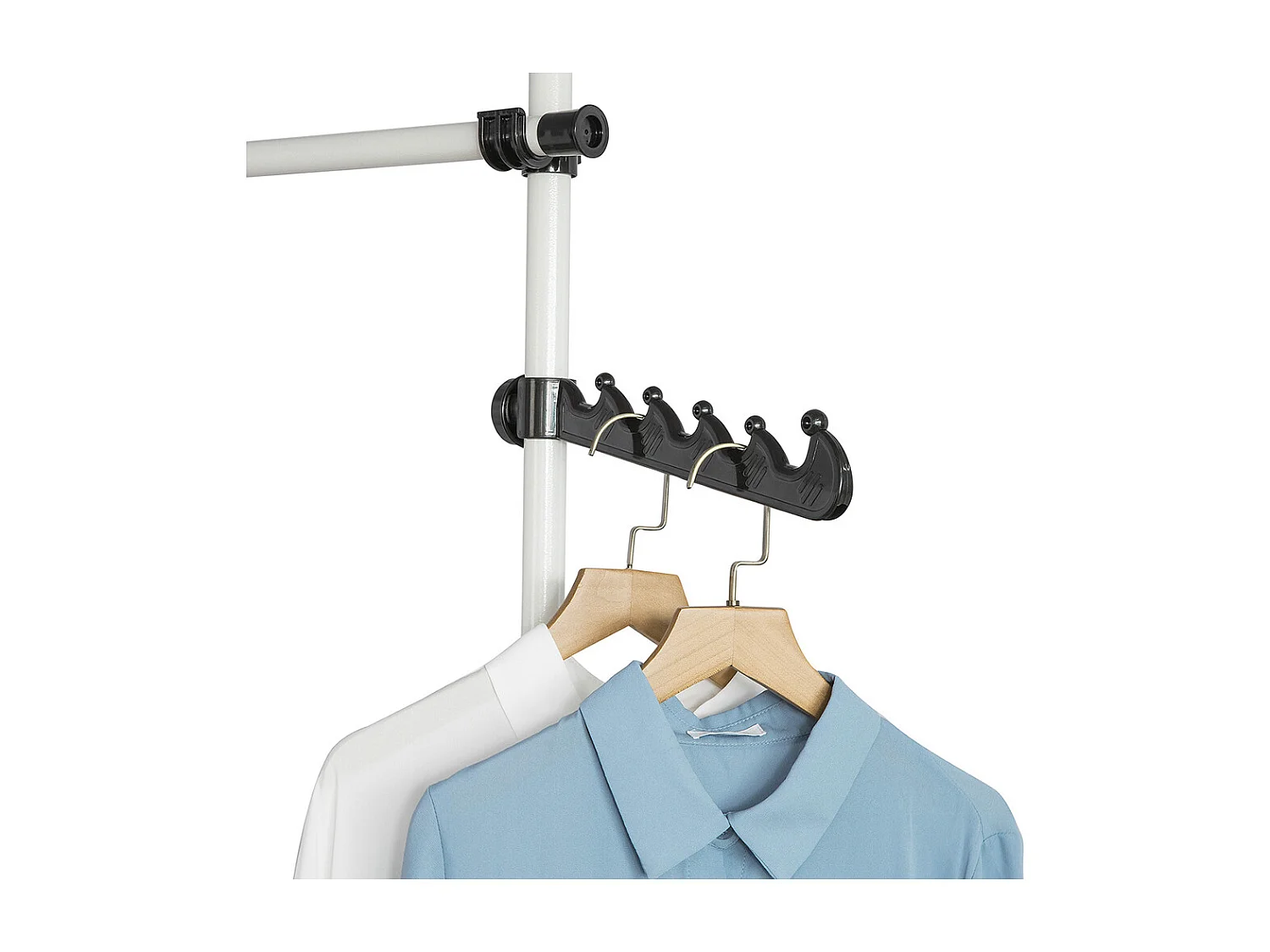 SoBuy FRG38 Kledingrek Klerenrailsysteem Opbergsysteem Wit