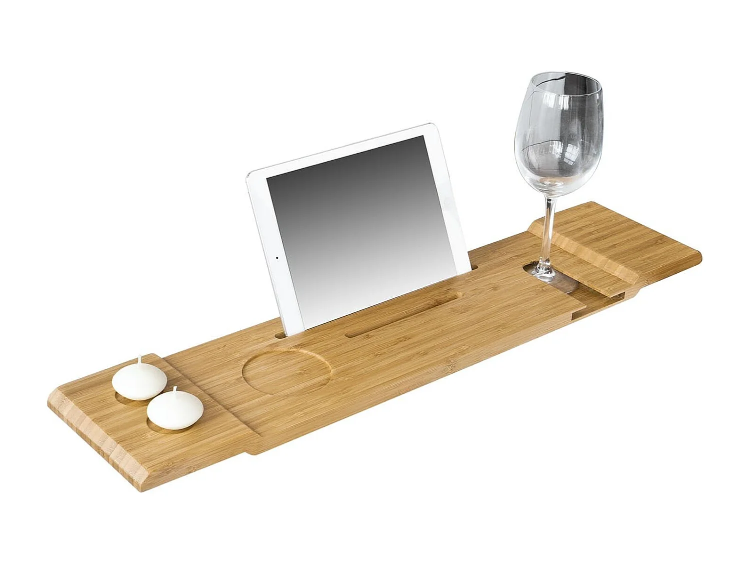 Pont de Baignoire en Bambou Porte savon et gel douche, Serviteur de baignoire, FRG104-N