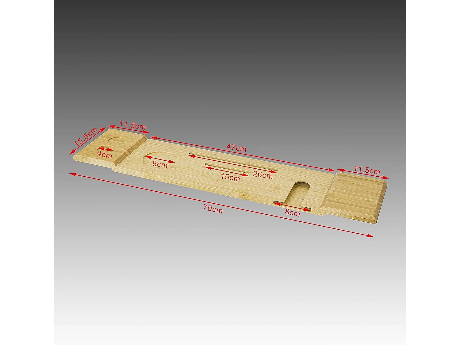 Pont de Baignoire en Bambou Porte savon et gel douche, Serviteur de baignoire, FRG104-N